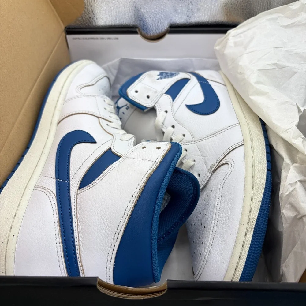 Size 11‎ Nike Air Jordan 1 Mid SE Industrial Blue White Mens Shoes FN5215-141